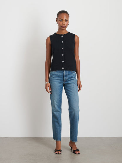 Alex Mill Bridget Vest in Cotton Black