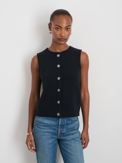 Alex Mill Bridget Vest in Cotton Black