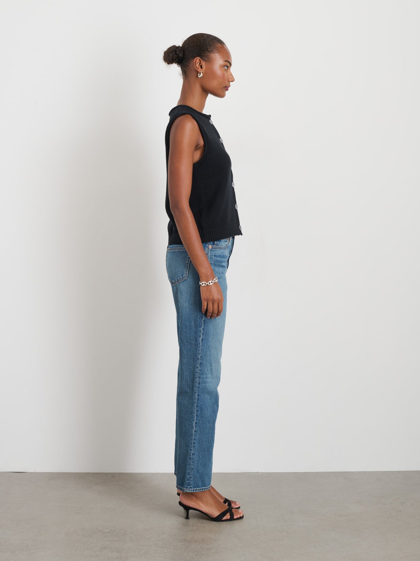 Alex Mill Bridget Vest in Cotton Black