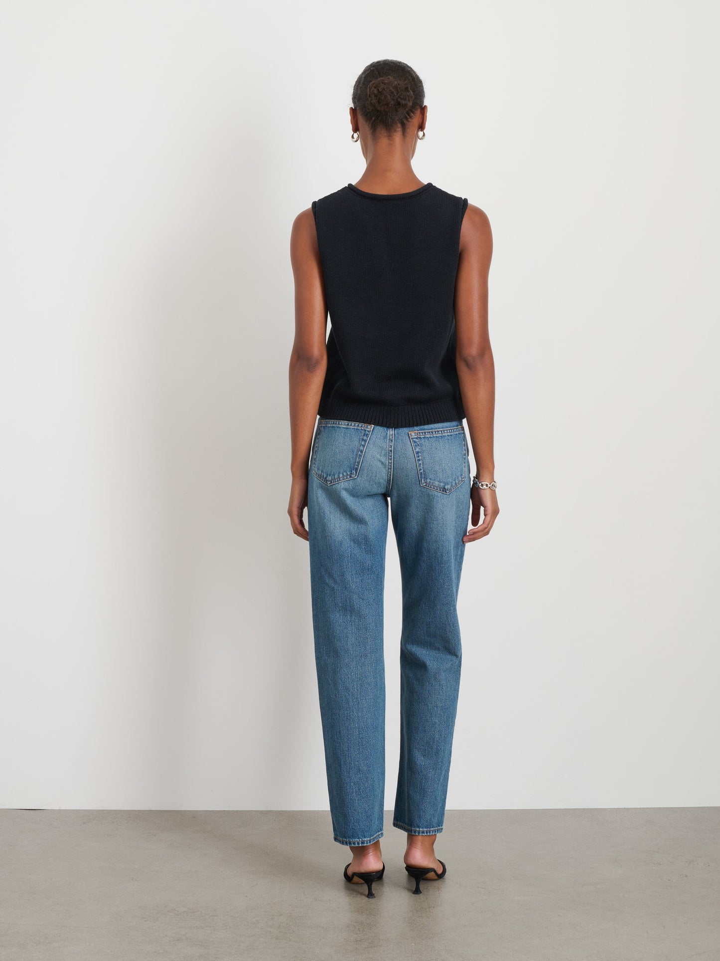 Alex Mill Bridget Vest in Cotton Black
