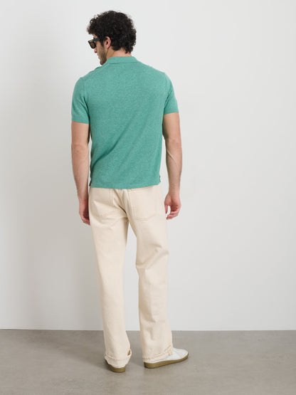 Alex Mill Aldrich Knit Shirt in Hemp Cotton Heather Jade