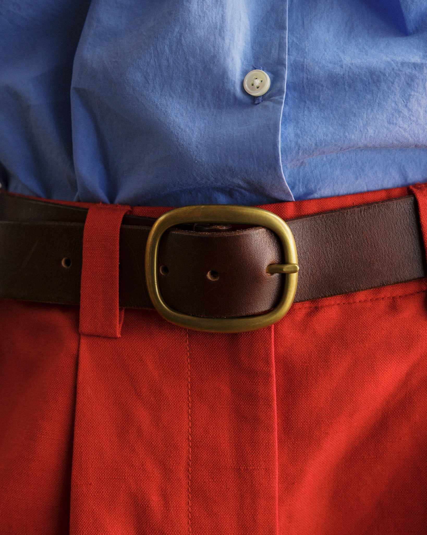 Alex Mill Maximum Henry Wide Oval Belt Oxblood