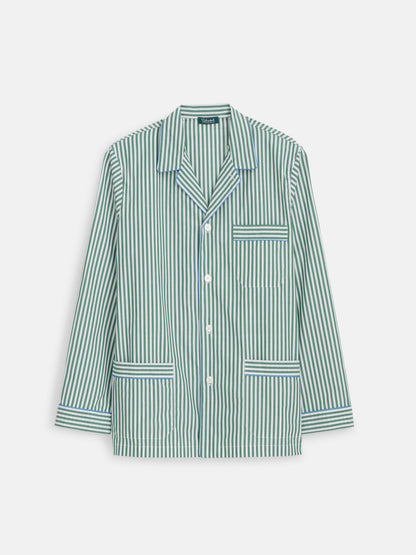 Alex Mill Schostal x Alex Mill Striped Long Sleeve Pajama Set Green Stripe