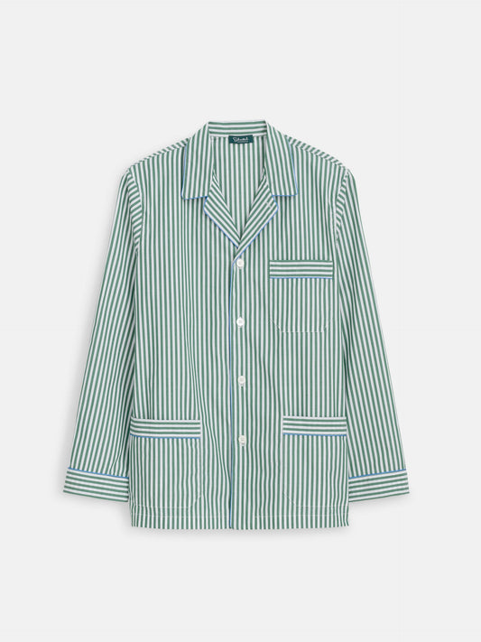 Alex Mill Schostal x Alex Mill Striped Long Sleeve Pajama Set Green Stripe