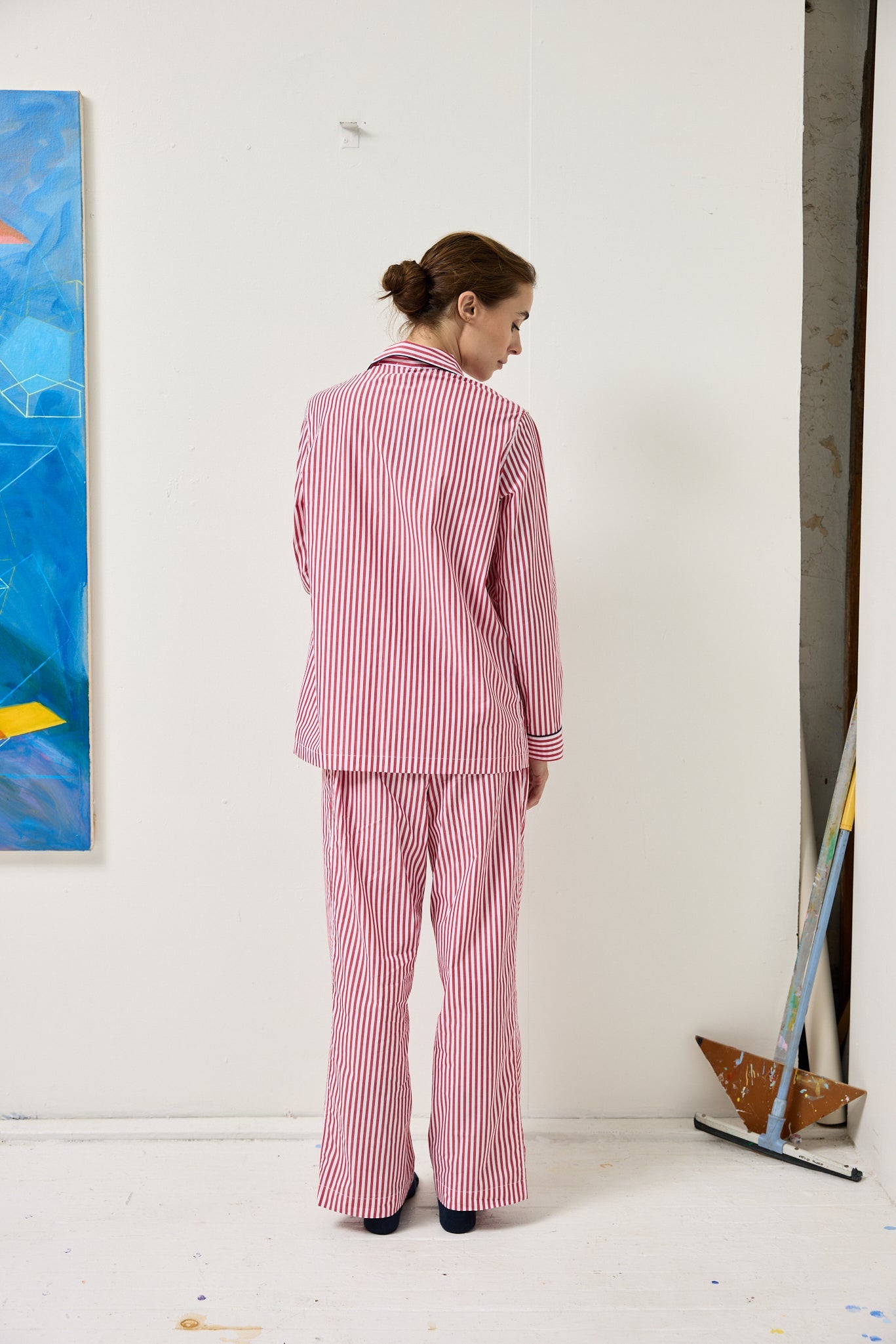 Alex Mill Schostal x Alex Mill Striped Long Sleeve Pajama Set Red Stripe