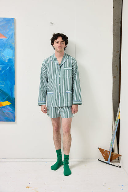 Alex Mill Schostal x Alex Mill Boxer Shorts Green Stripe