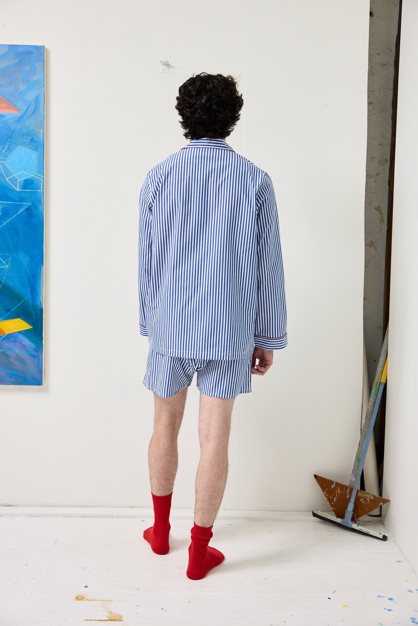 Alex Mill Schostal x Alex Mill Boxer Shorts Navy Stripe