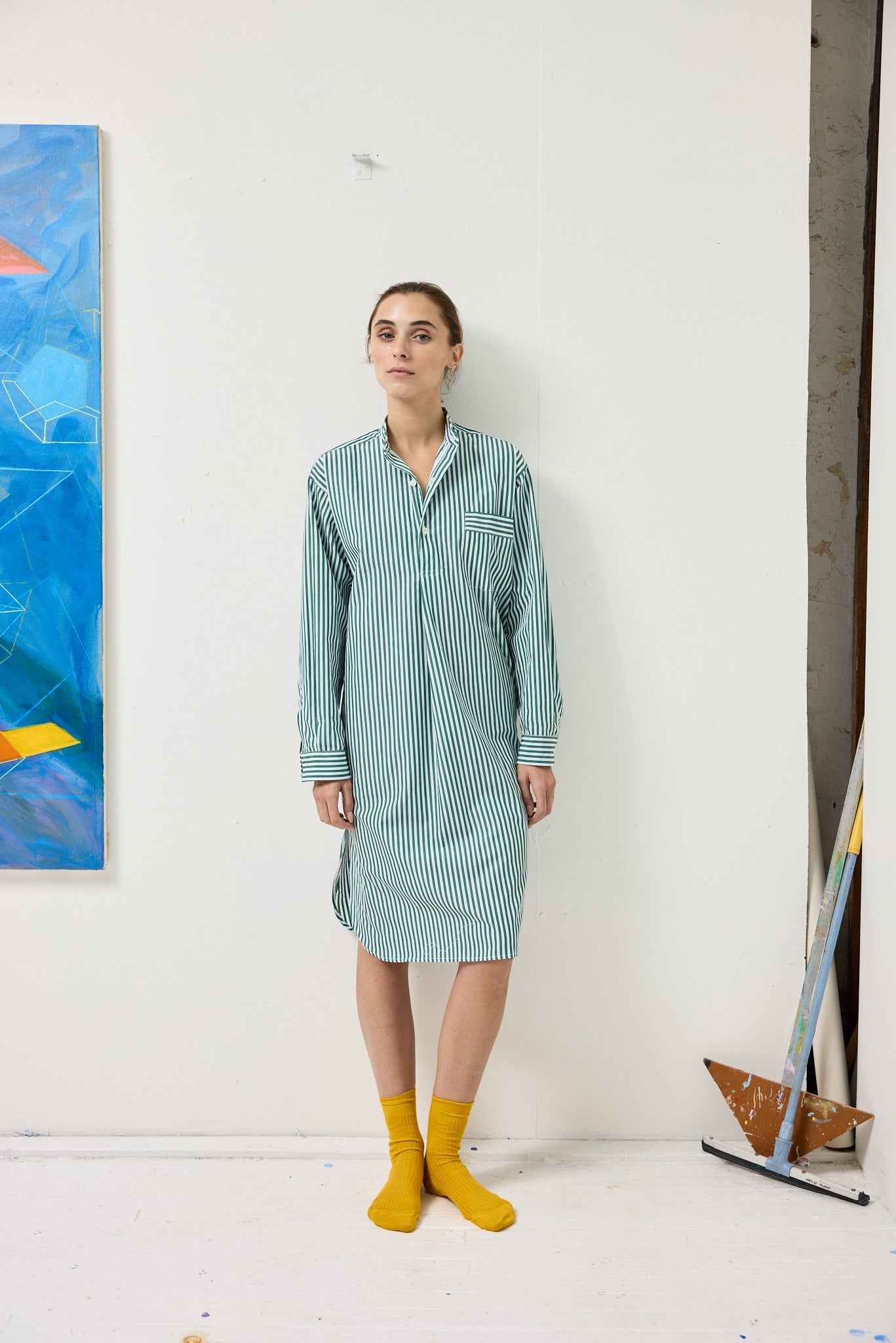 Alex Mill Schostal x Alex Mill Nightshirt Green Stripe