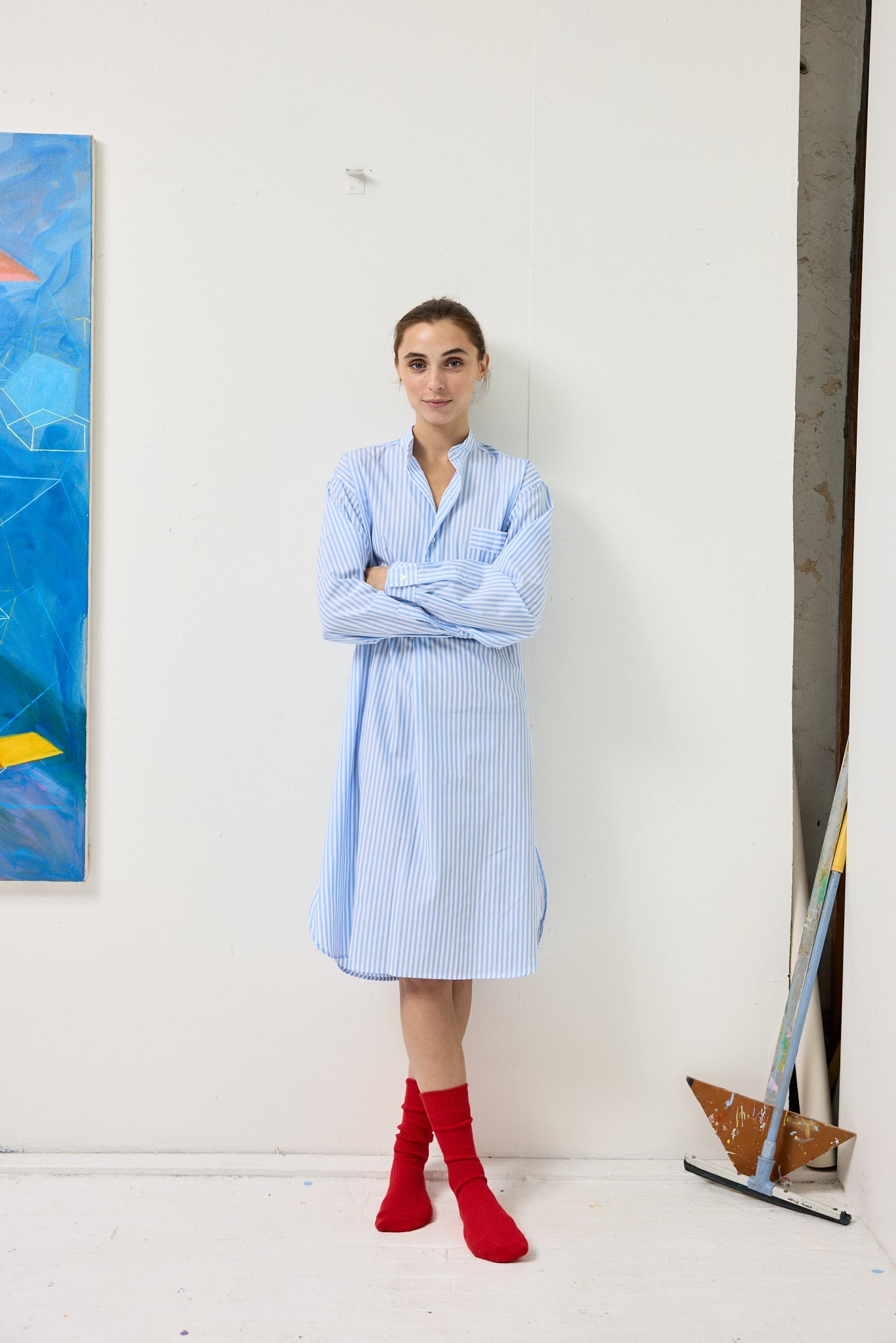 Alex Mill Schostal x Alex Mill Nightshirt Sky Blue Stripes