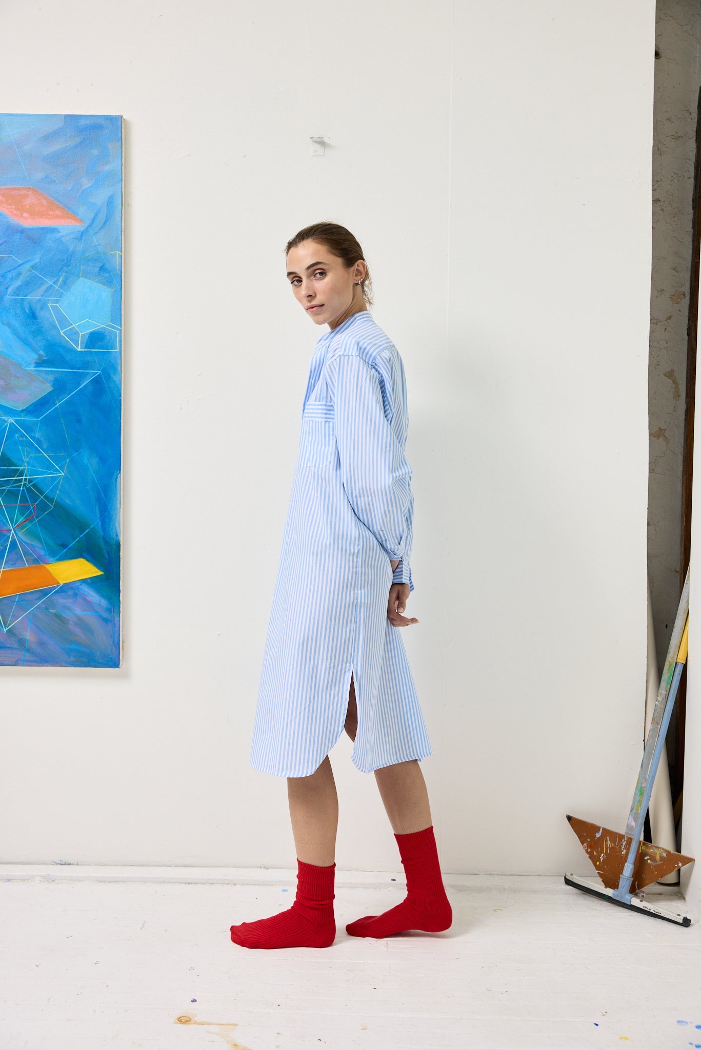 Alex Mill Schostal x Alex Mill Nightshirt Sky Blue Stripes
