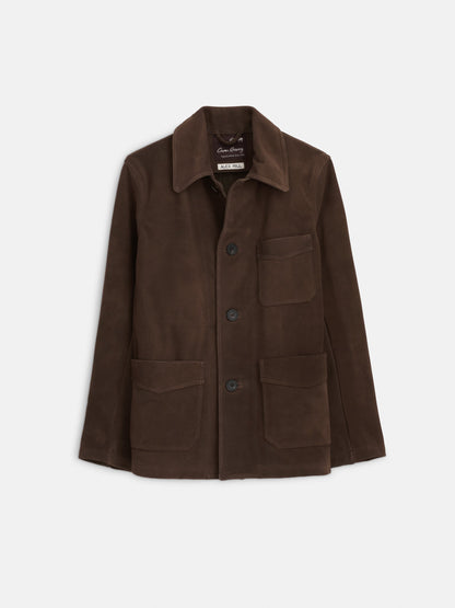 Alex Mill Owen Barry x Alex Mill Work Jacket in Suede Dark Brown