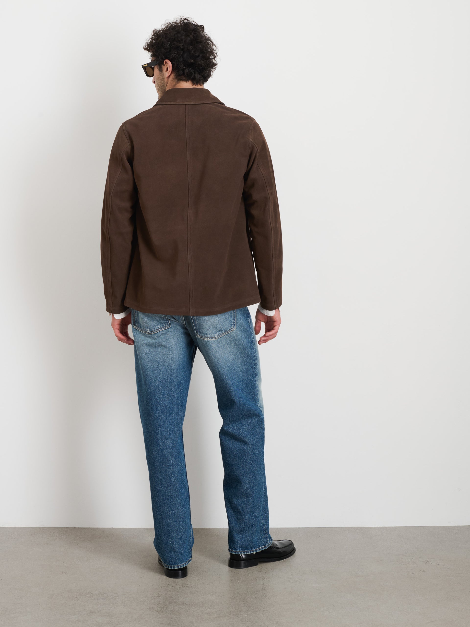 Alex Mill Owen Barry x Alex Mill Work Jacket in Suede Dark Brown
