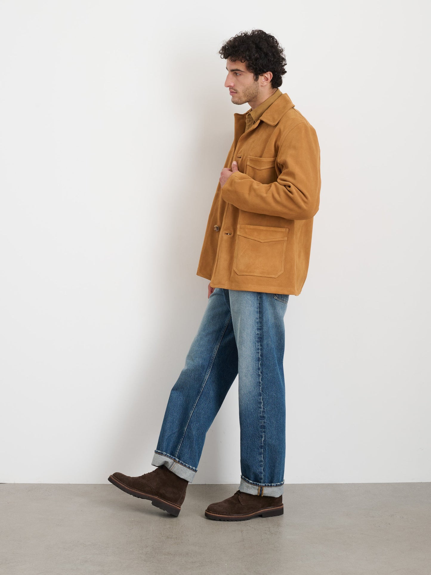 Alex Mill Owen Barry x Alex Mill Work Jacket in Suede Tan