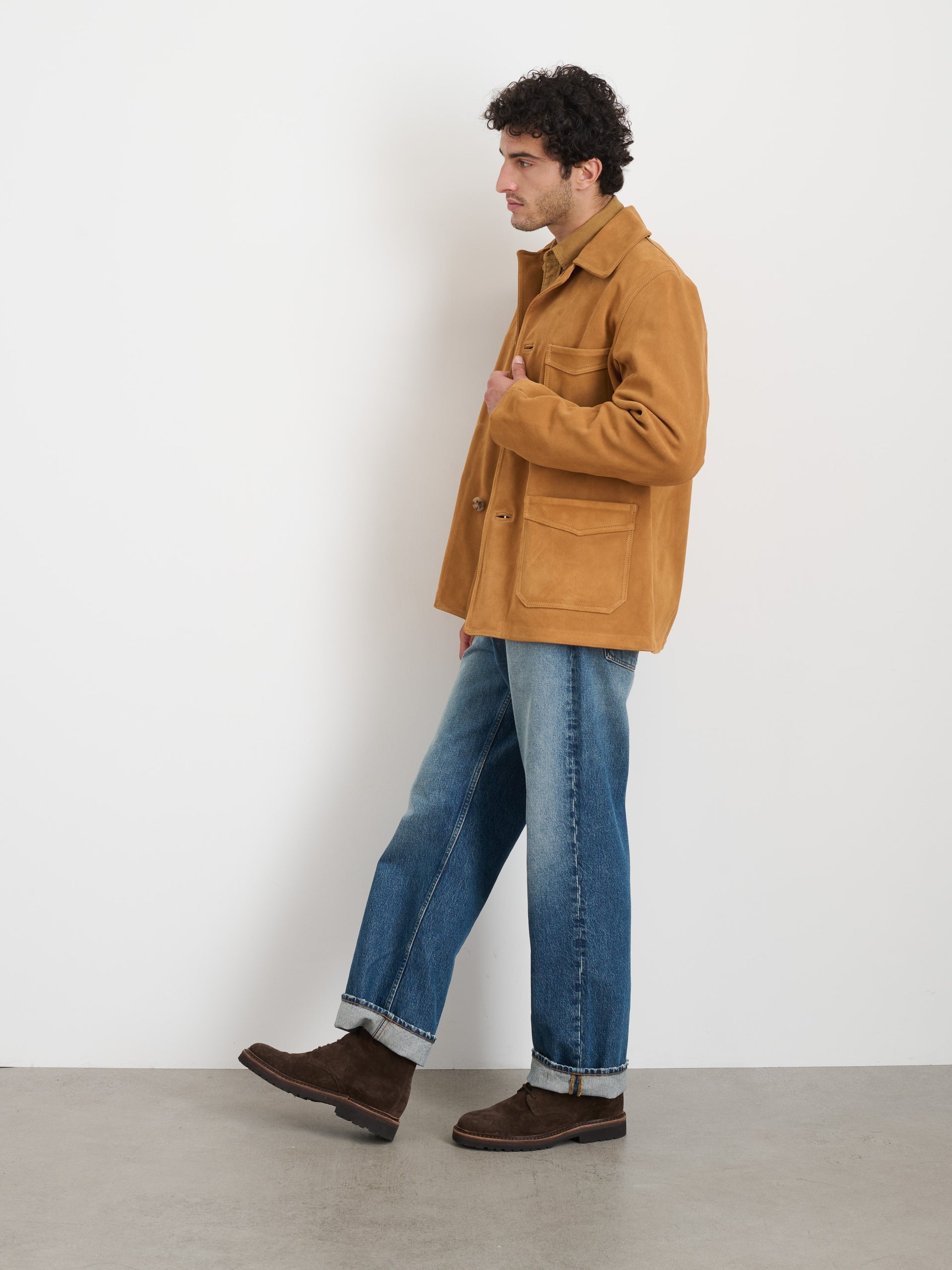 Alex Mill Owen Barry x Alex Mill Work Jacket in Suede Tan