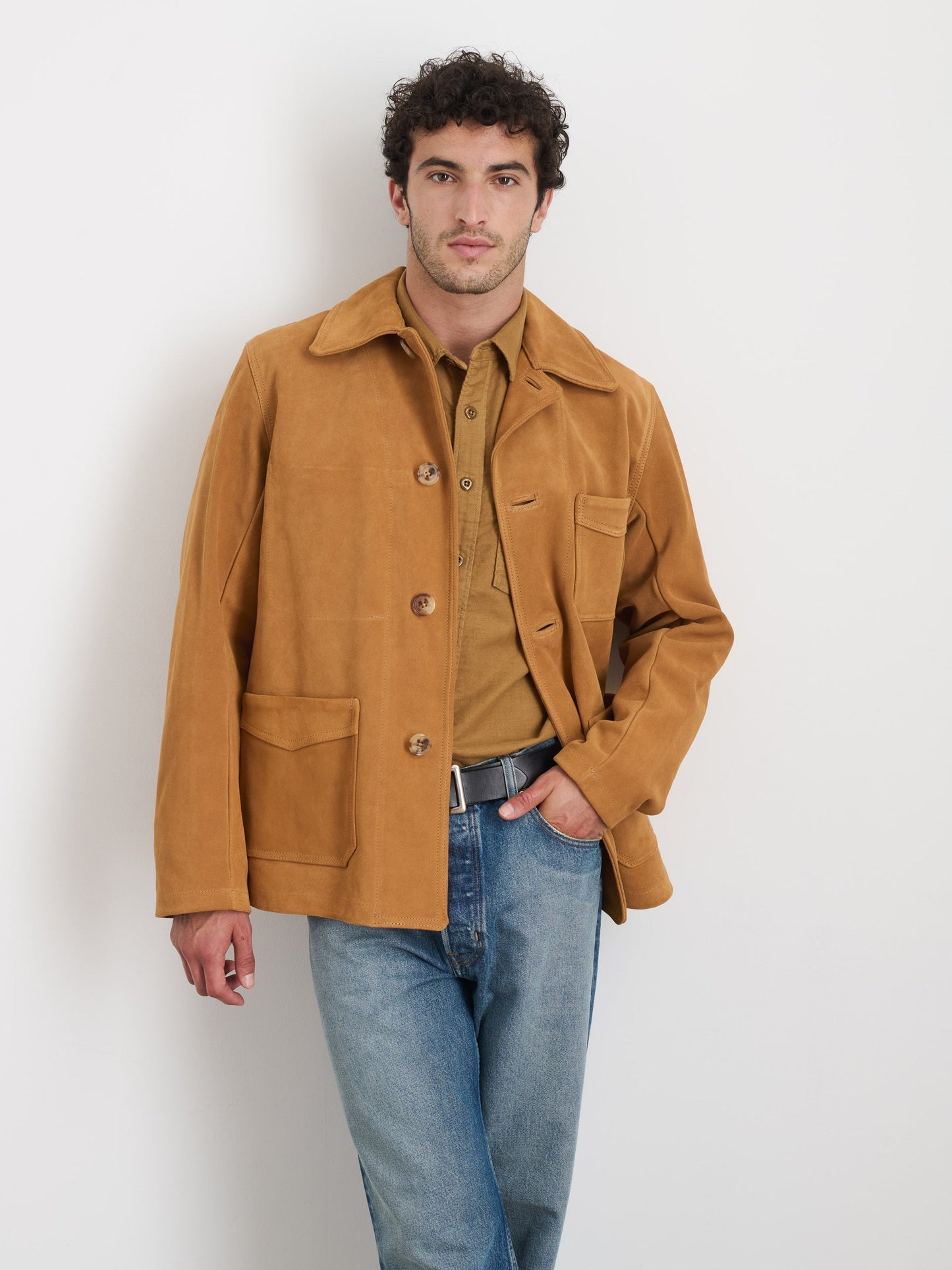 Alex Mill Owen Barry x Alex Mill Work Jacket in Suede Tan