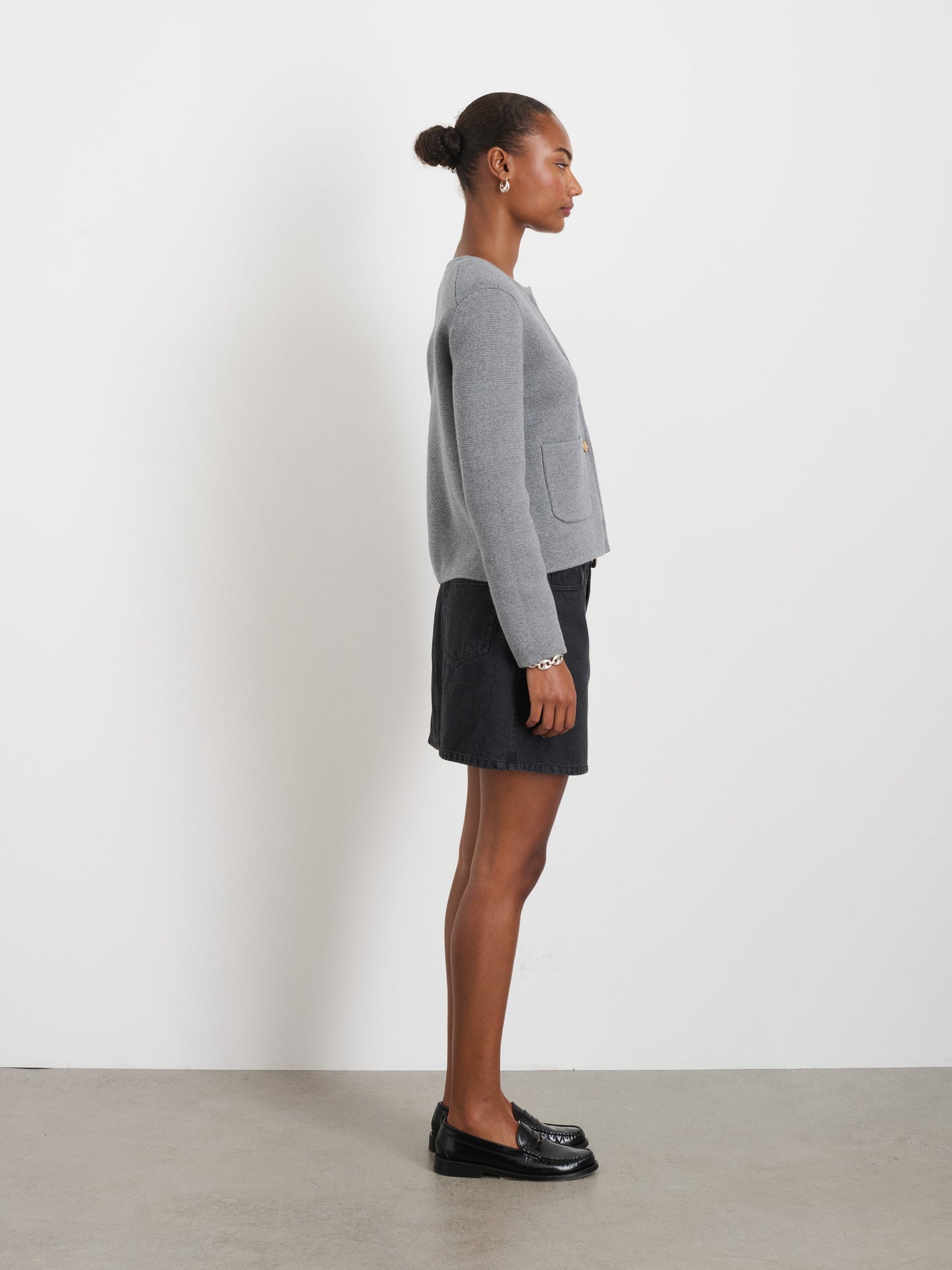 Alex Mill Paris Sweater Jacket Grey Shadow