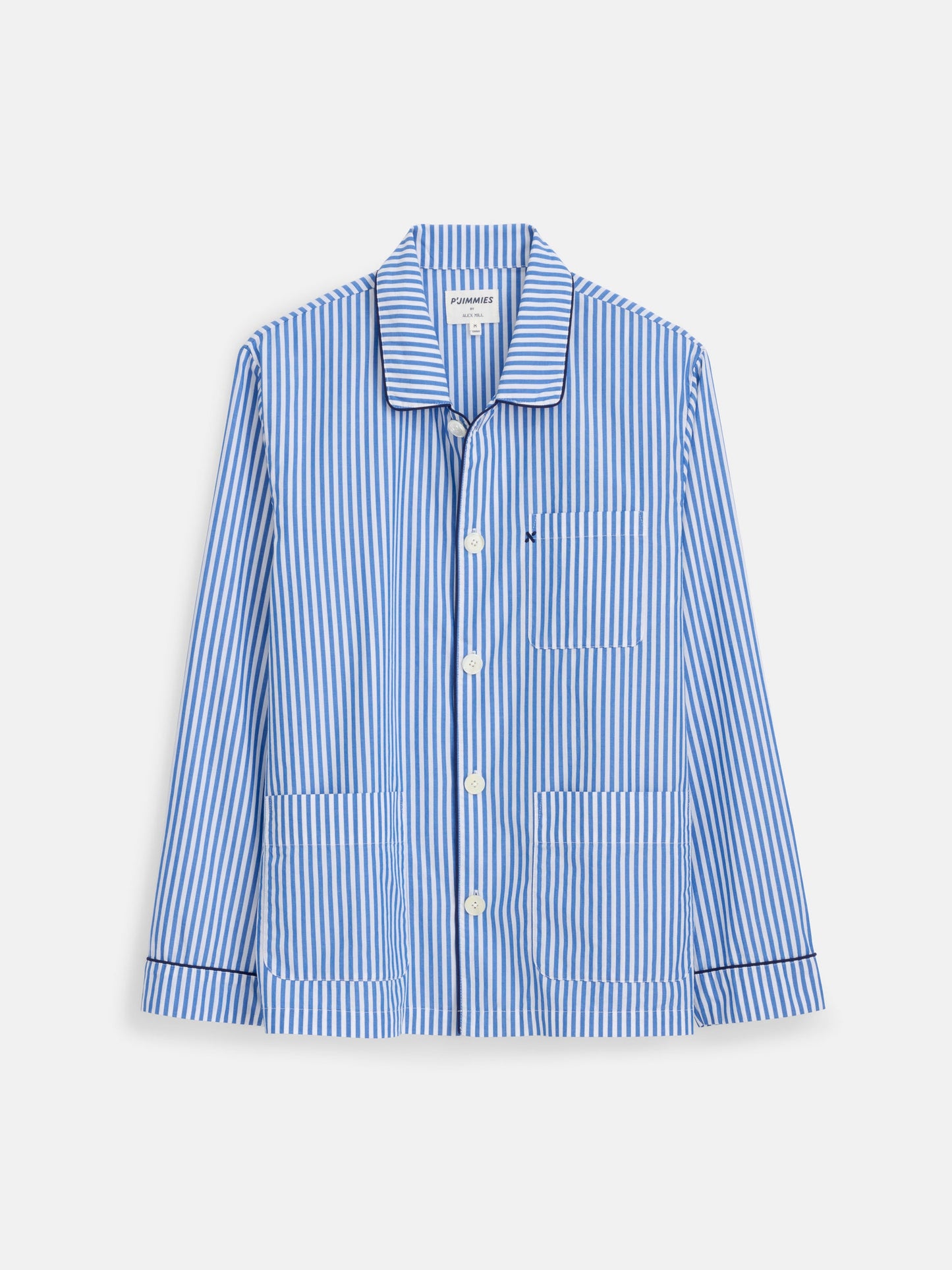 Alex Mill P'Jimmies Sleep Shirt in Stripe Blue Stripe