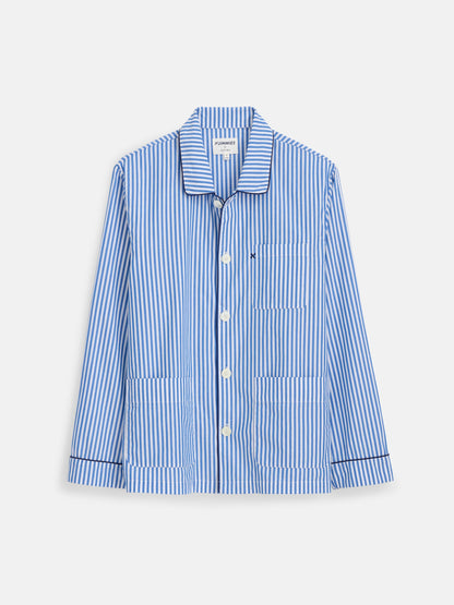 Alex Mill P'Jimmies Sleep Shirt in Stripe Blue Stripe