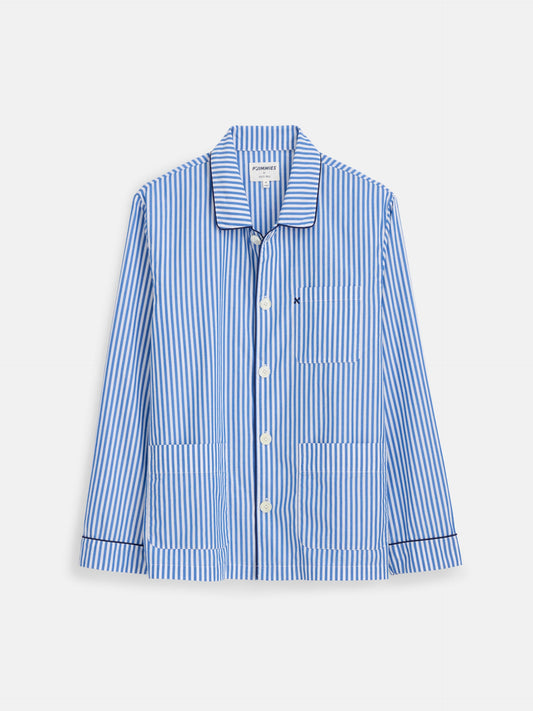 Alex Mill P'Jimmies Sleep Shirt in Stripe Blue Stripe
