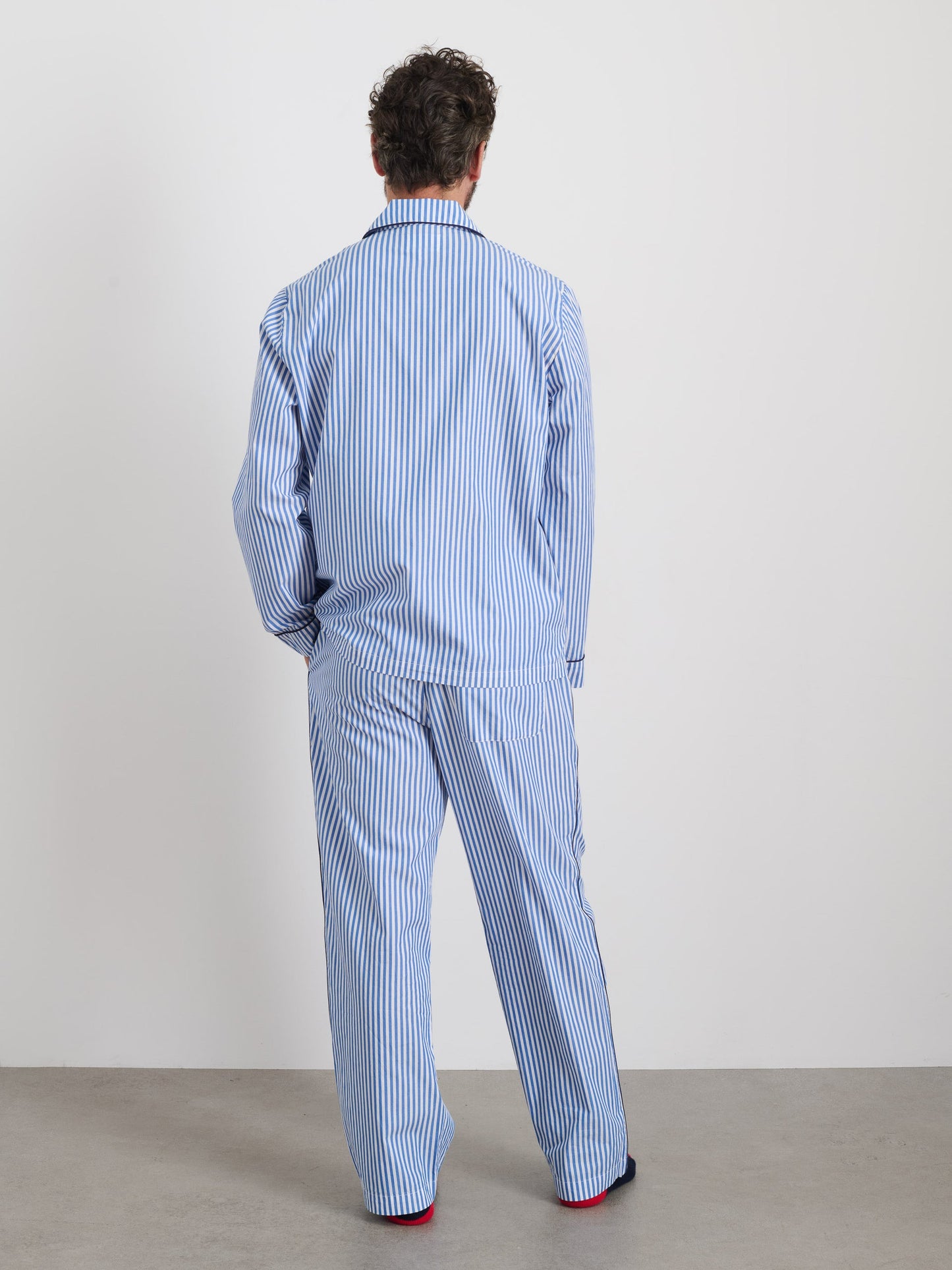 Alex Mill P'Jimmies Sleep Shirt in Stripe Blue Stripe