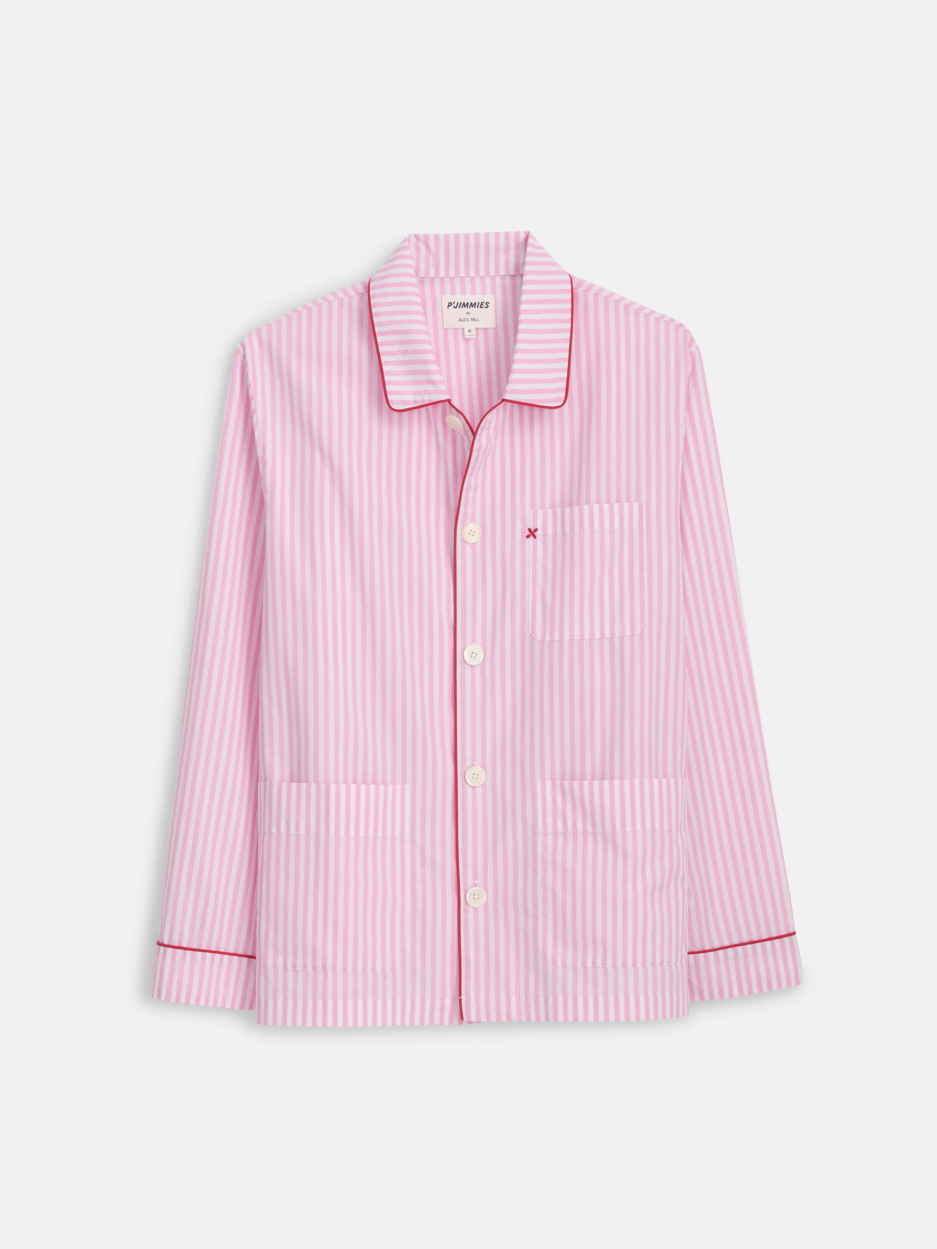 Alex Mill P'Jimmies Sleep Shirt in Stripe Pink Stripe