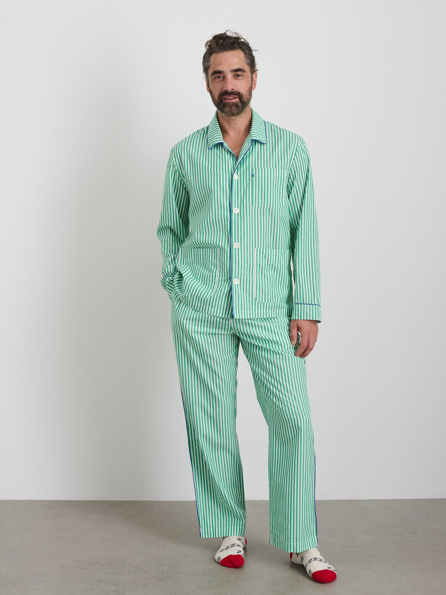 Alex Mill P'Jimmies Sleep Pant in Stripe Green Stripe