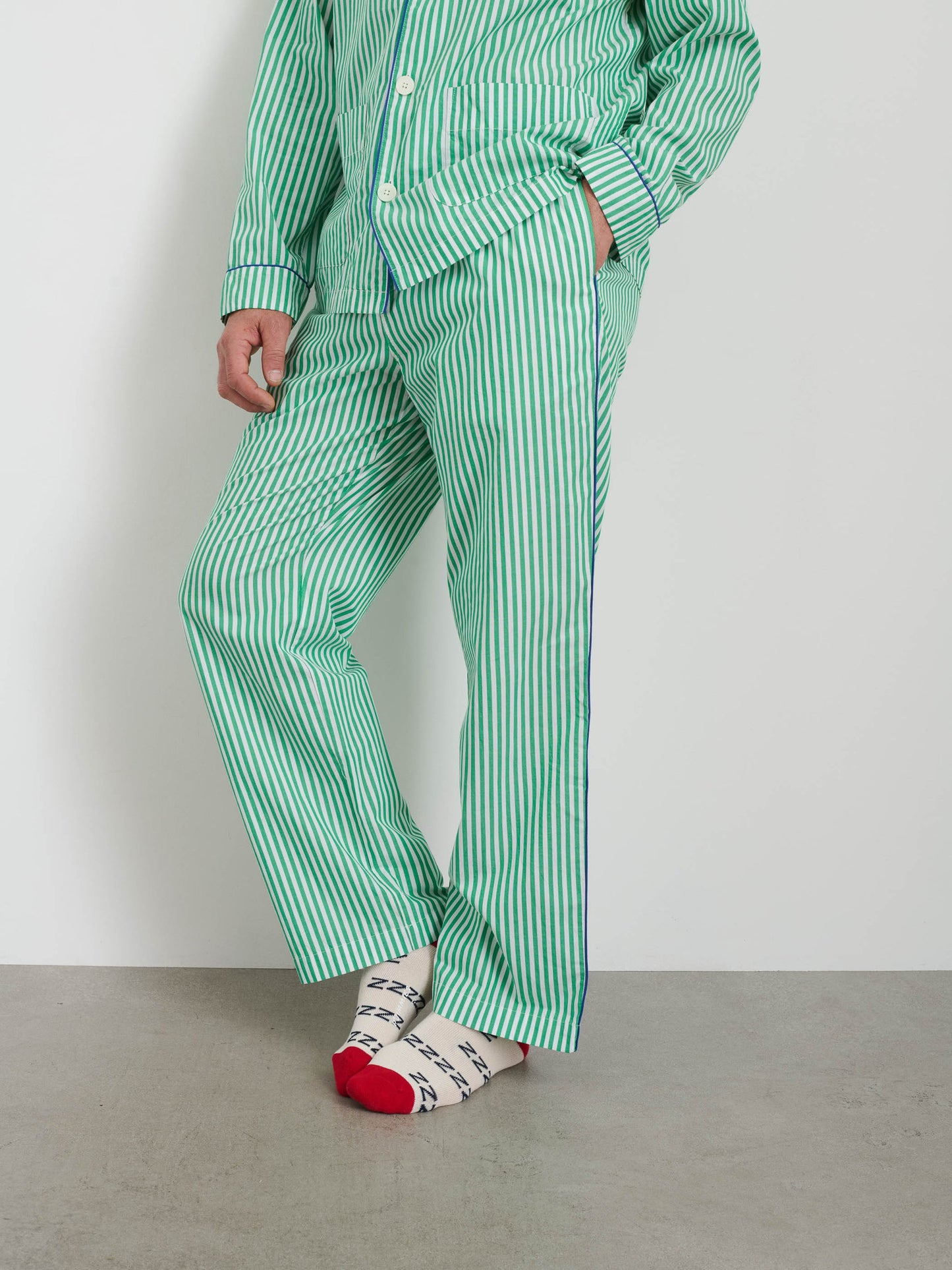 Alex Mill P'Jimmies Sleep Pant in Stripe Green Stripe