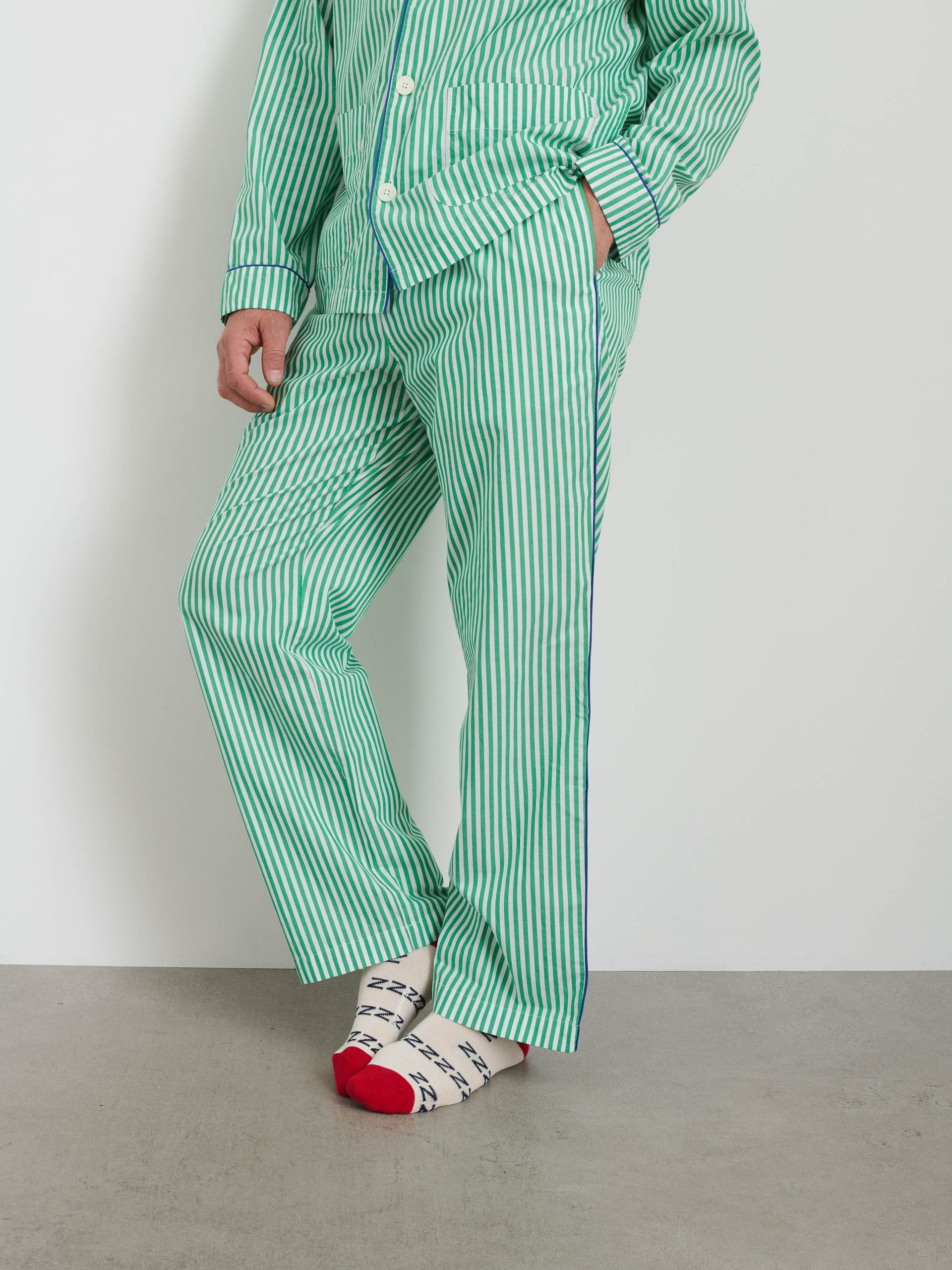 Alex Mill P'Jimmies Sleep Pant in Stripe Green Stripe