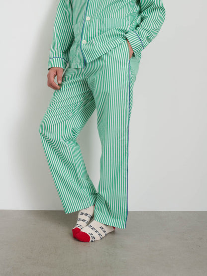 Alex Mill P'Jimmies Sleep Pant in Stripe Green Stripe