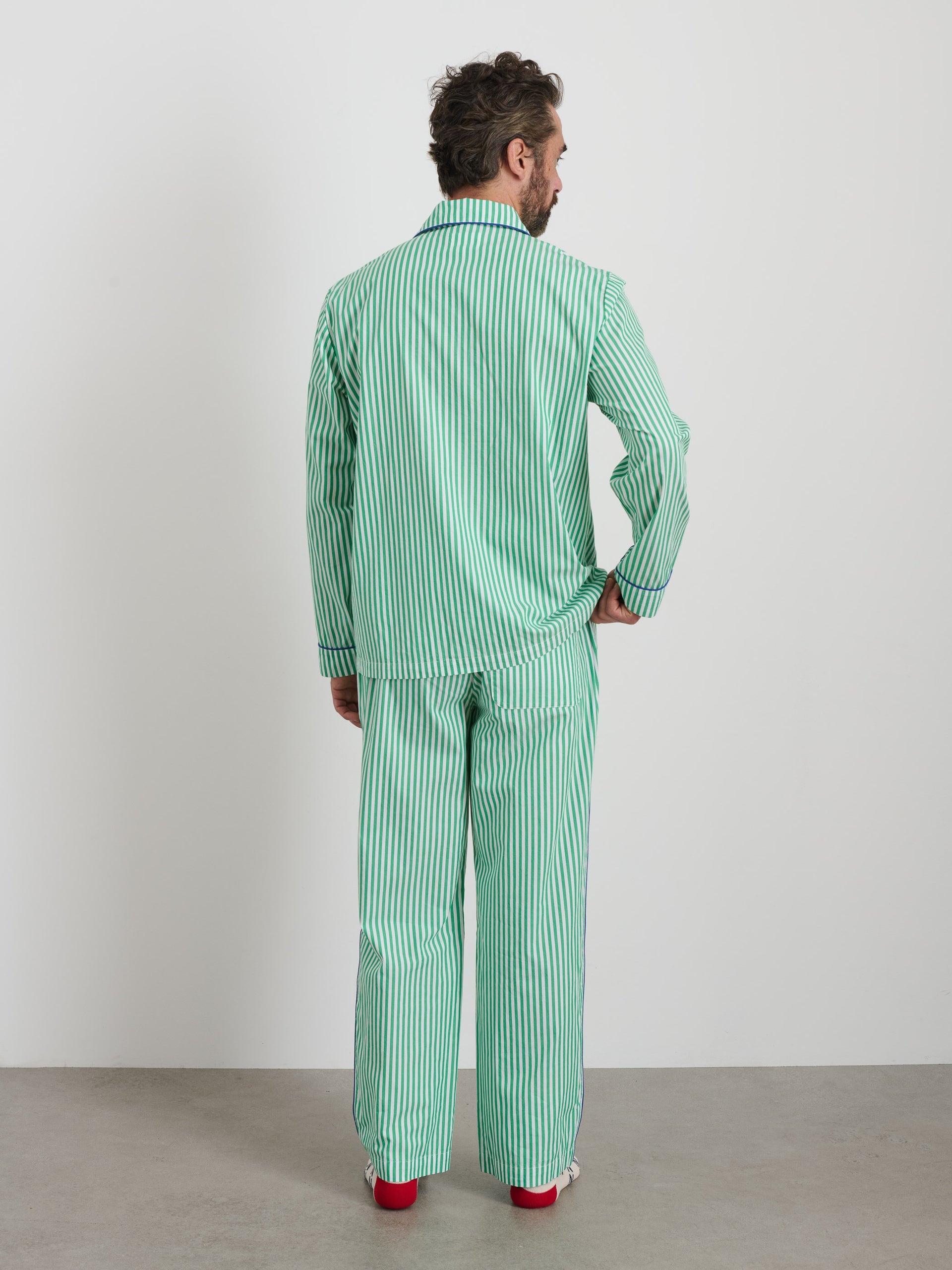 Alex Mill P'Jimmies Sleep Pant in Stripe Green Stripe