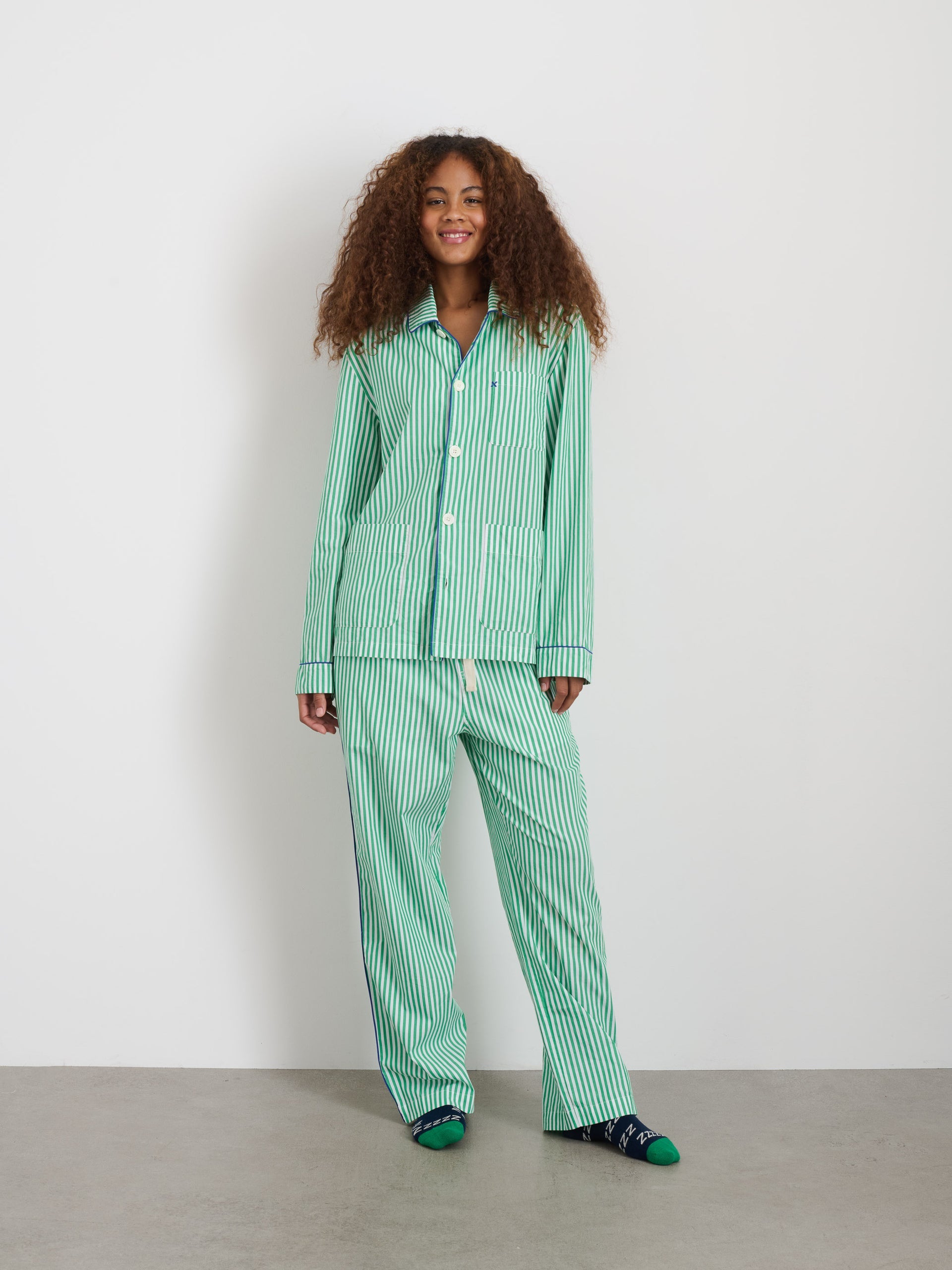 Alex Mill P'Jimmies Sleep Pant in Stripe Green Stripe