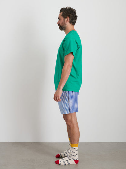 Alex Mill P'Jimmies Sleep Short in Stripe Classic Blue Mixed Stripe