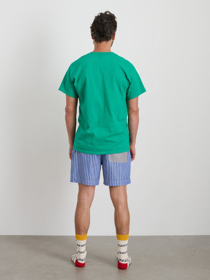 Alex Mill P'Jimmies Sleep Short in Stripe Classic Blue Mixed Stripe