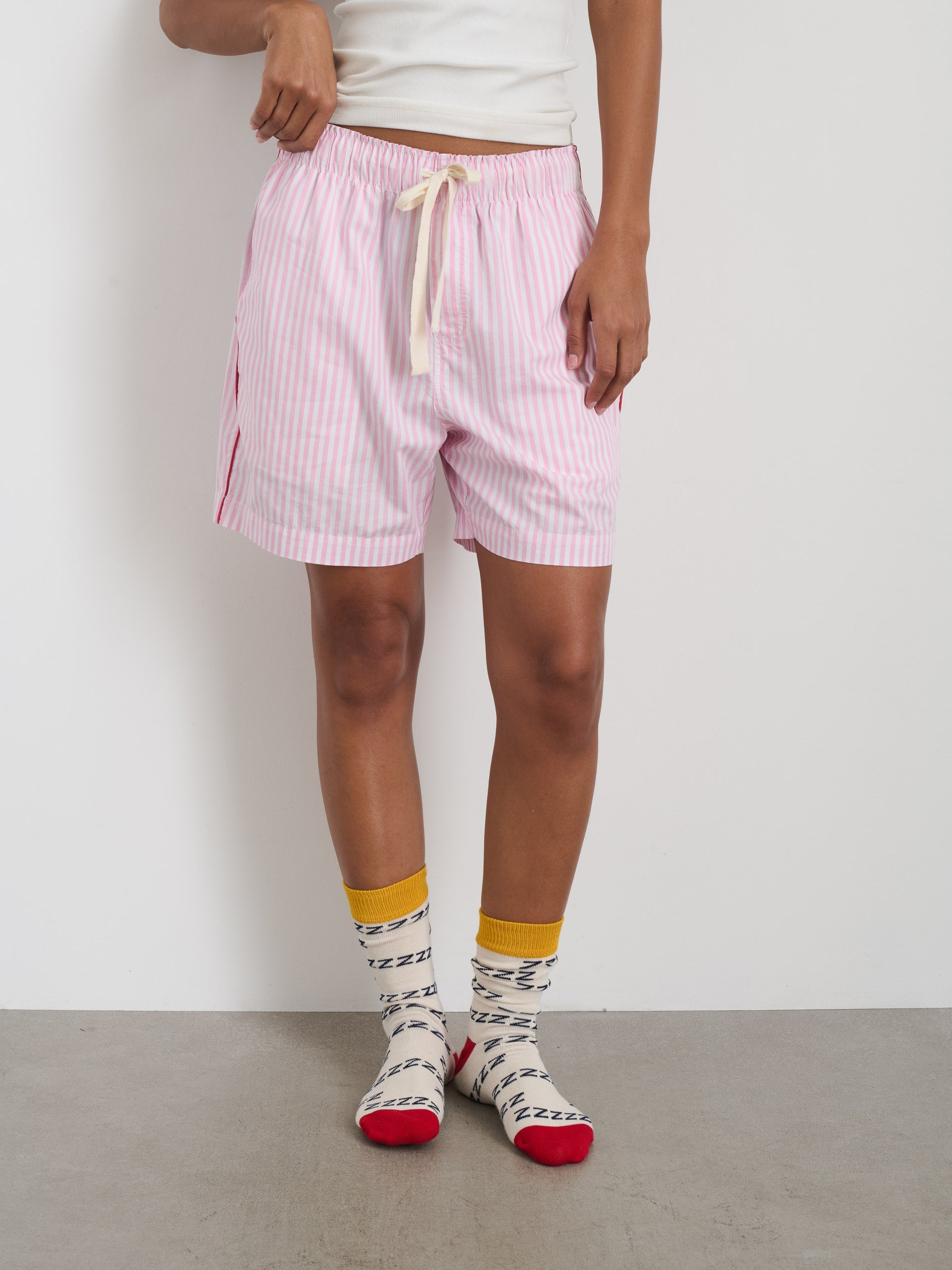 Alex Mill P'Jimmies Sleep Short in Stripe Pink Stripe