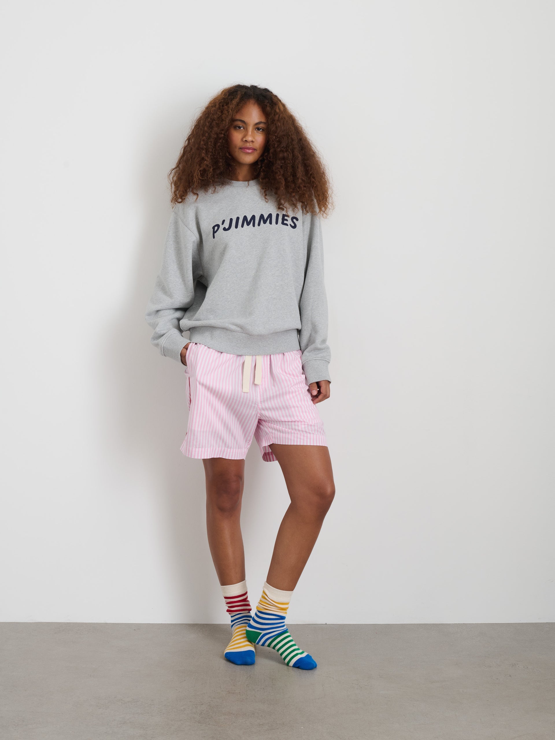 Alex Mill P'Jimmies Sleep Short in Stripe Pink Stripe