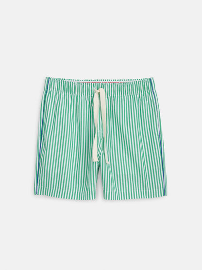 Alex Mill P'Jimmies Sleep Short in Stripe Green Stripe