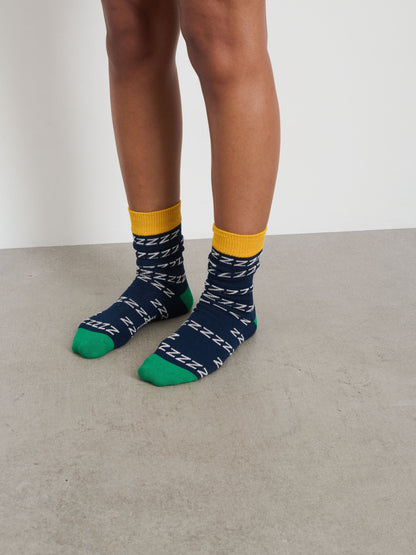 Alex Mill P'Jimmies Zzzzz Socks Navy
