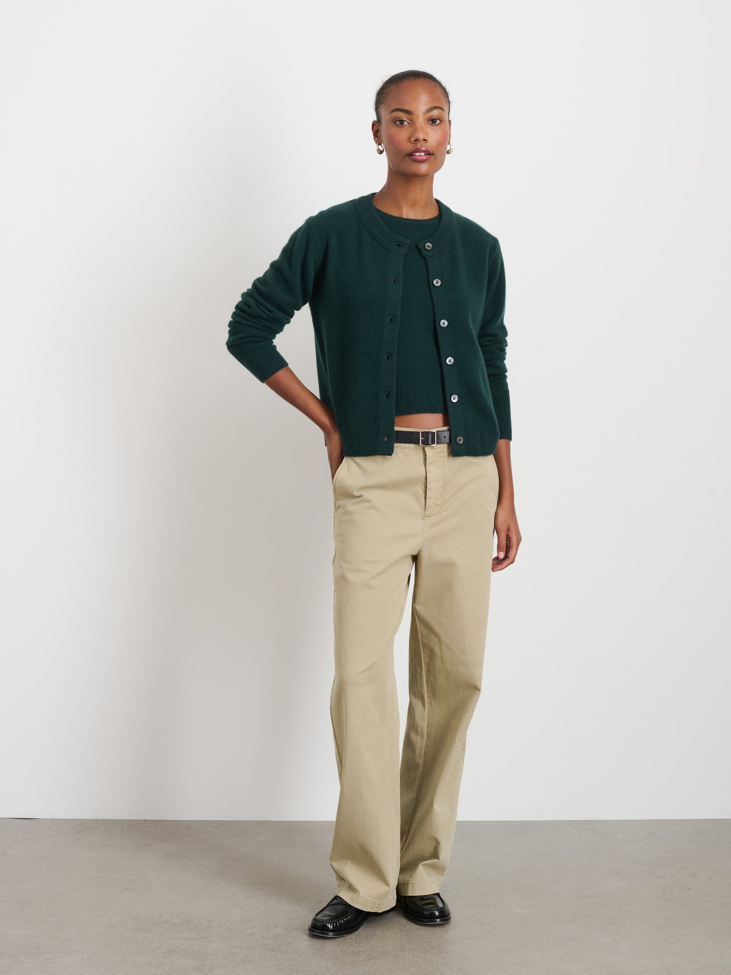 Alex Mill Lucie Cardigan in Cashmere Cypress Green