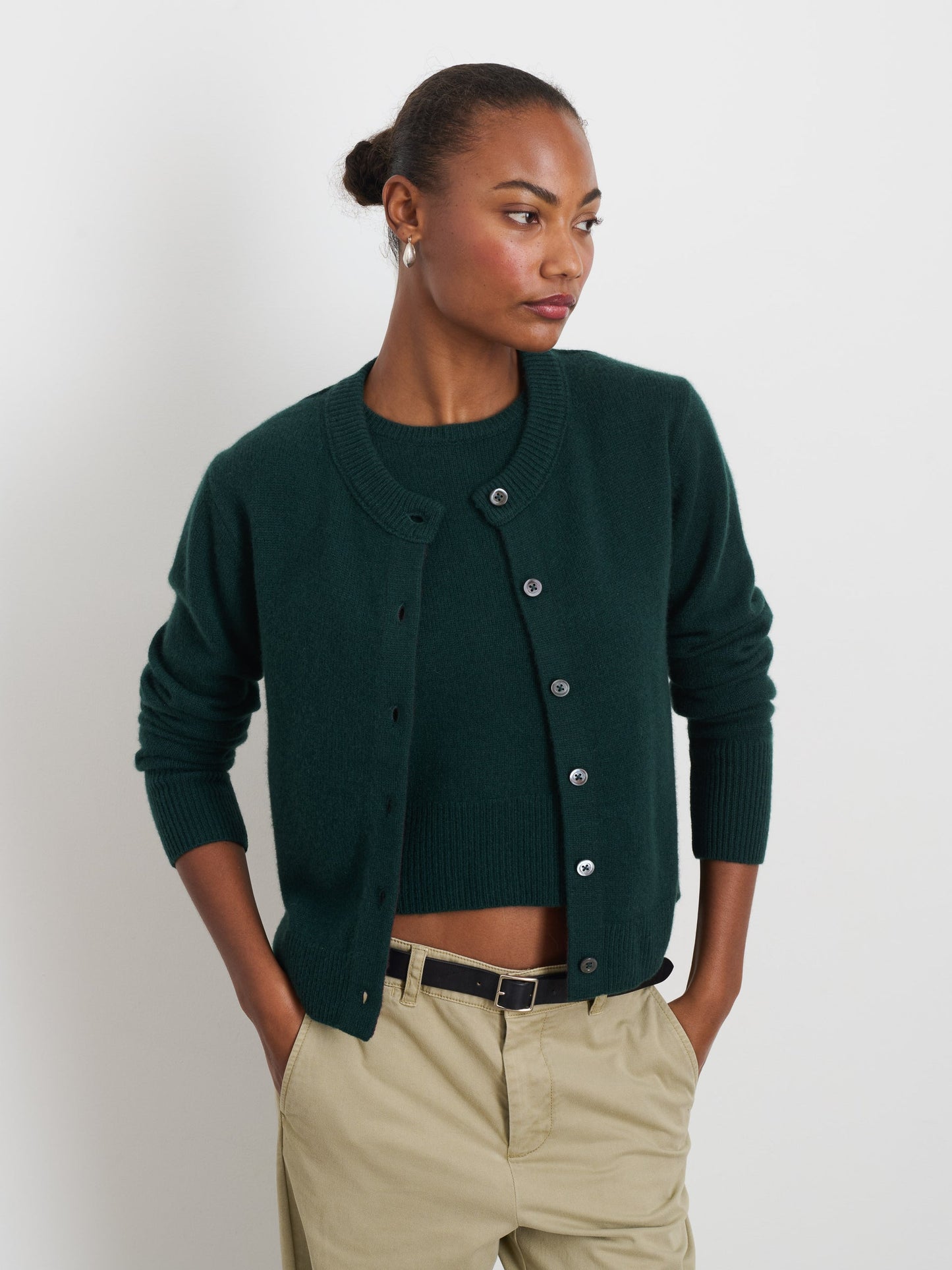 Alex Mill Lucie Cardigan in Cashmere Cypress Green