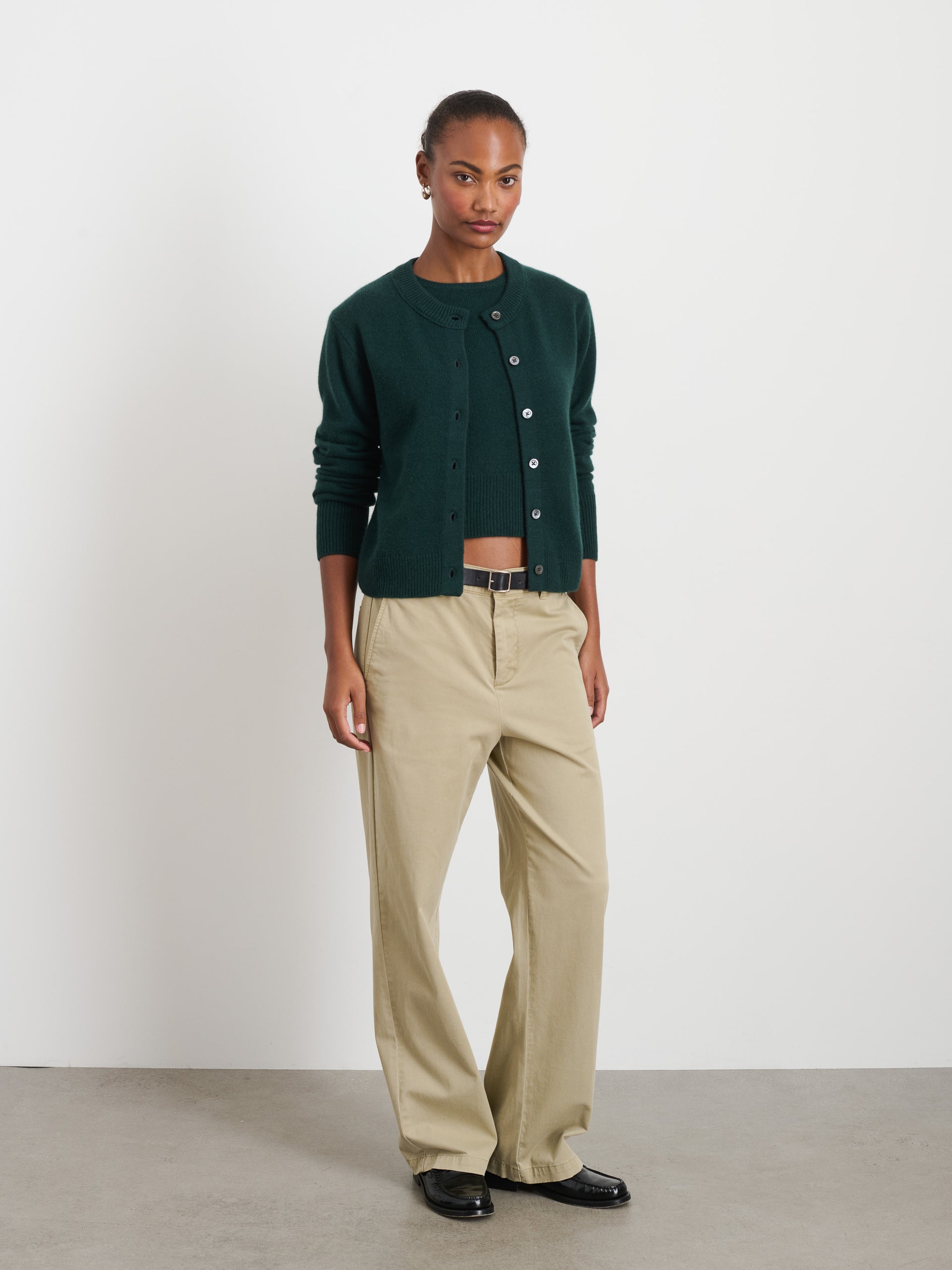 Alex Mill Lucie Cardigan in Cashmere Cypress Green