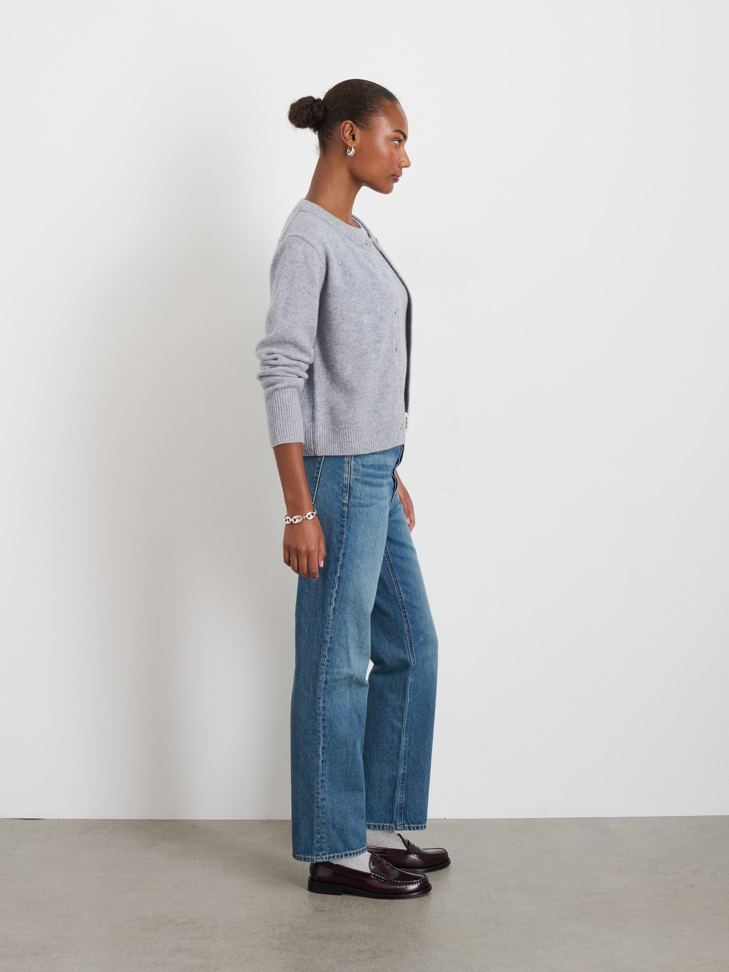 Alex Mill Lucie Cardigan in Cashmere Icy Grey