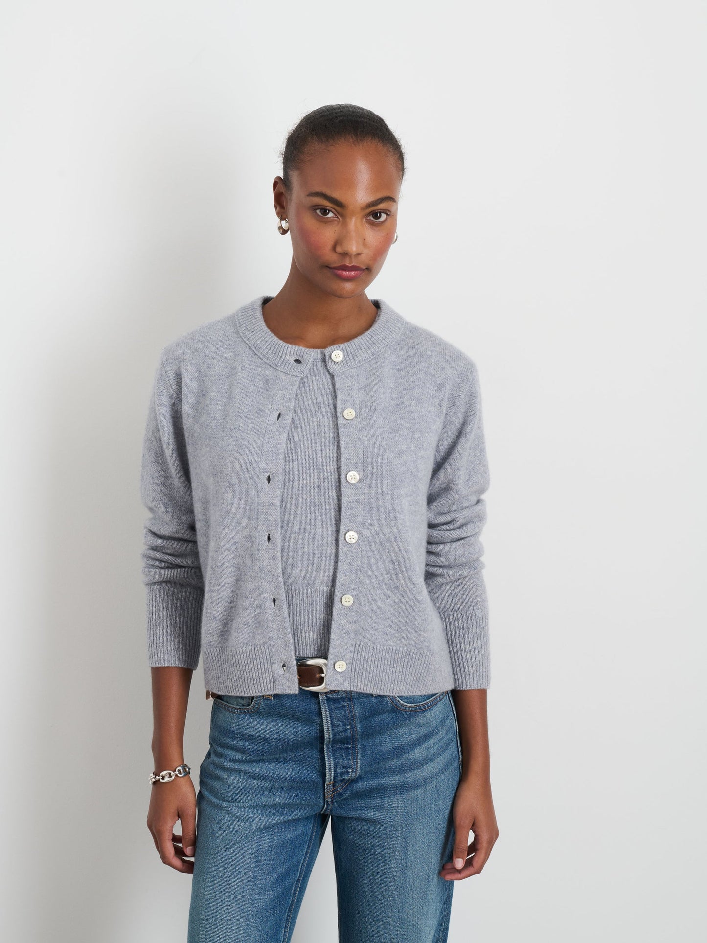 Alex Mill Lucie Cardigan in Cashmere Icy Grey