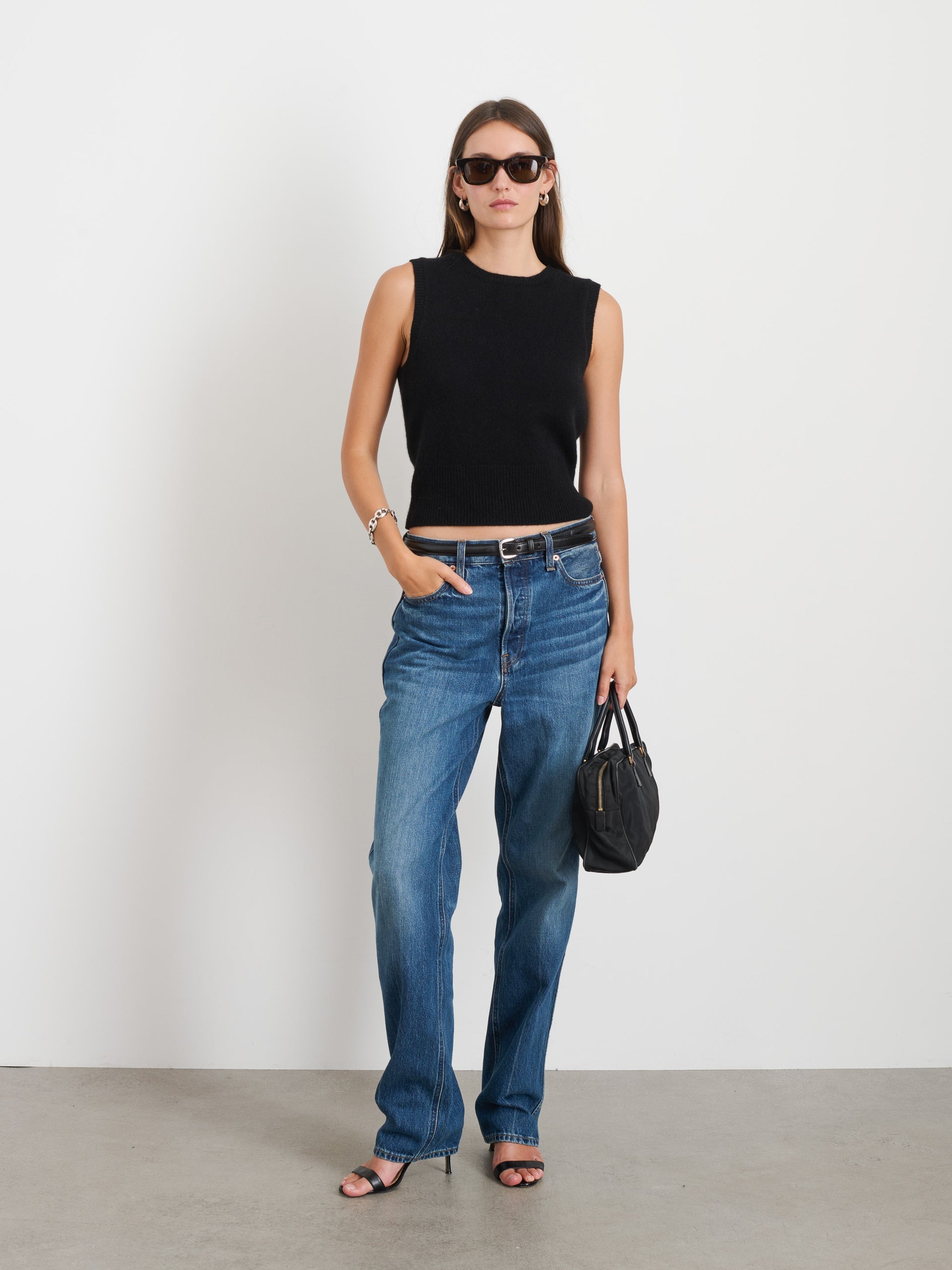 Alex Mill Lucie Vest in Cashmere Black