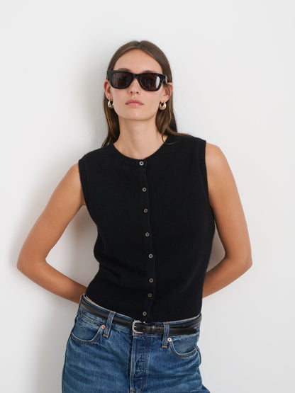 Alex Mill Lucie Vest in Cashmere Black