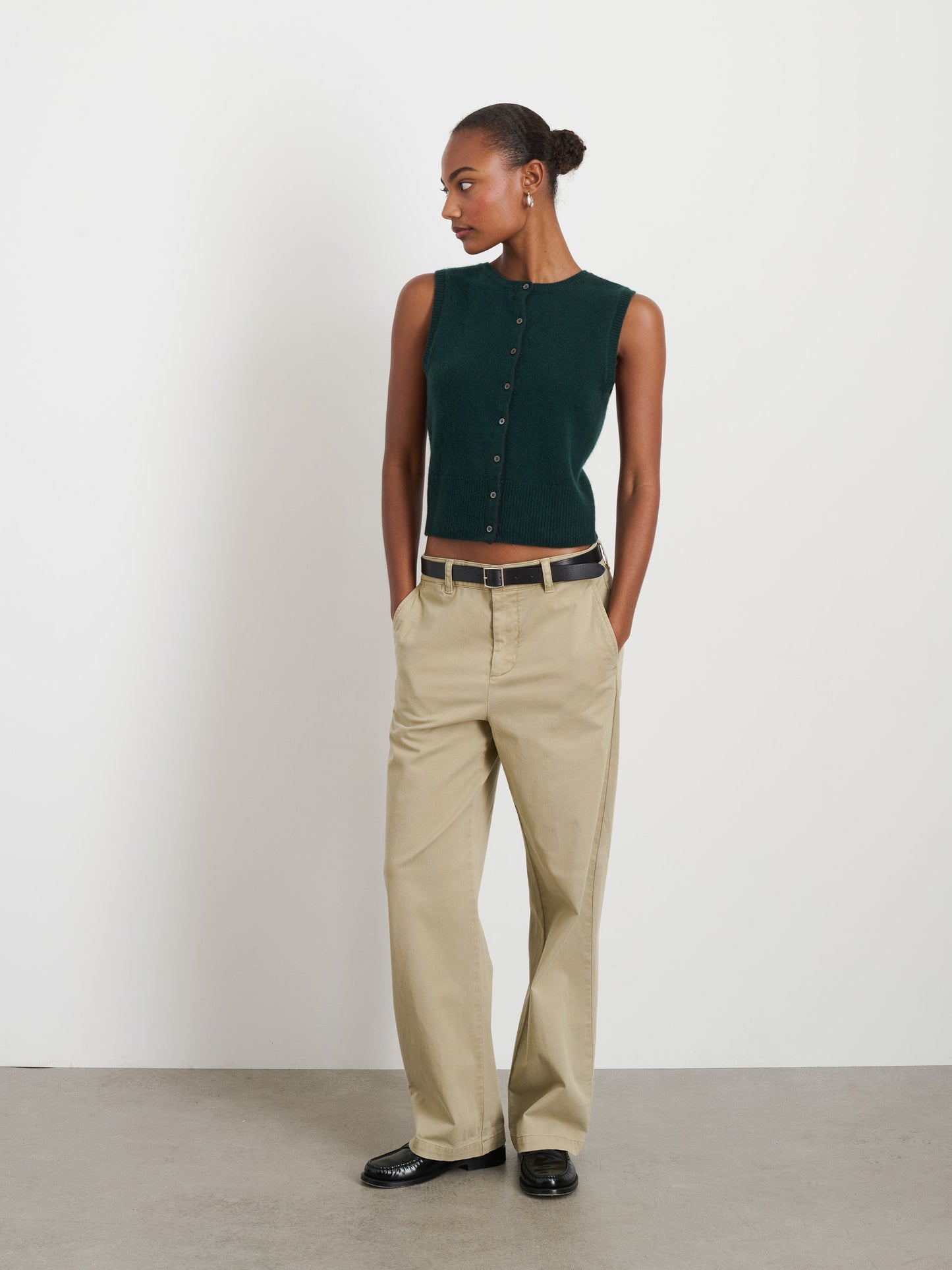 Alex Mill Lucie Vest in Cashmere Cypress Green