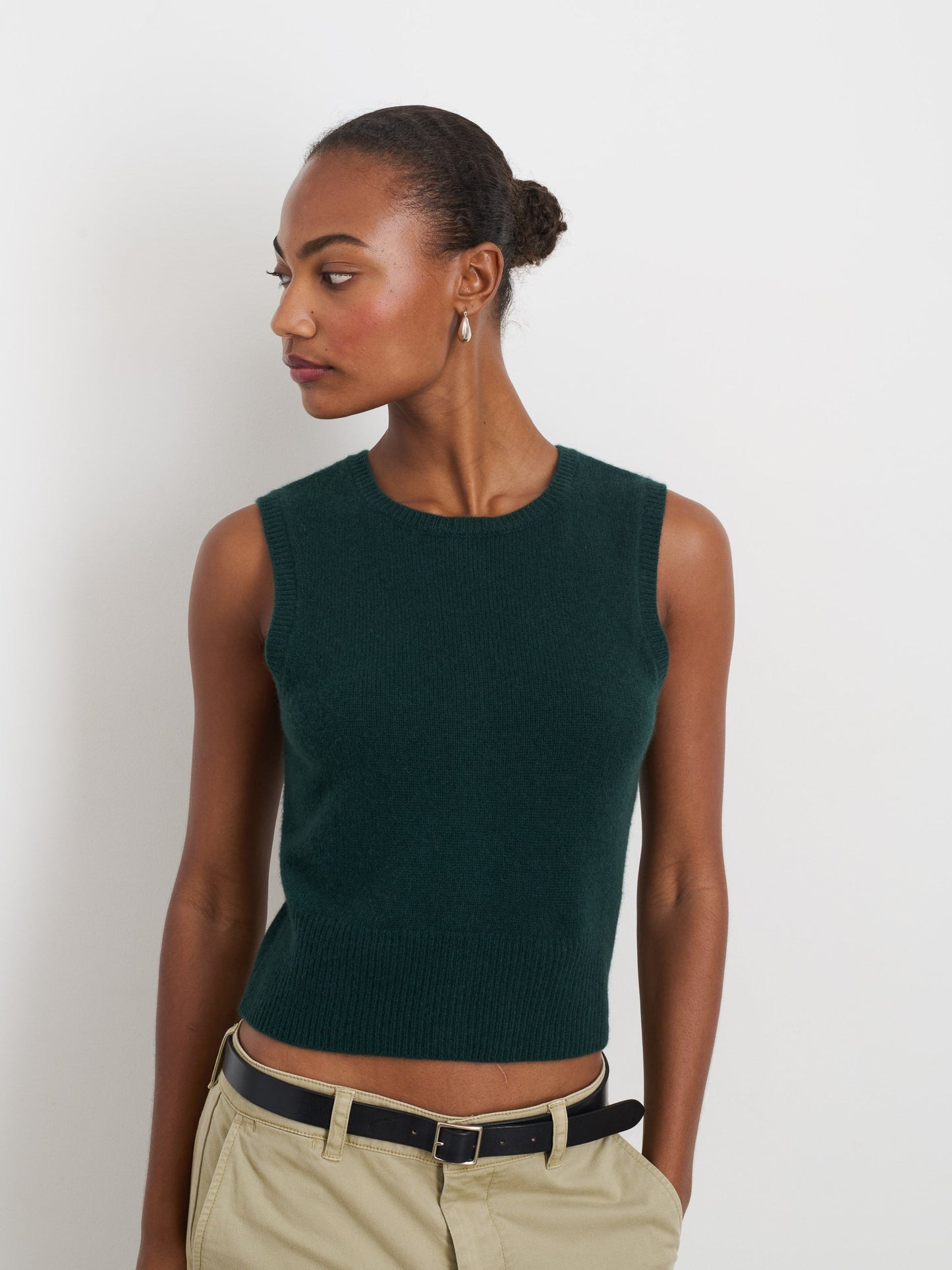 Alex Mill Lucie Vest in Cashmere Cypress Green