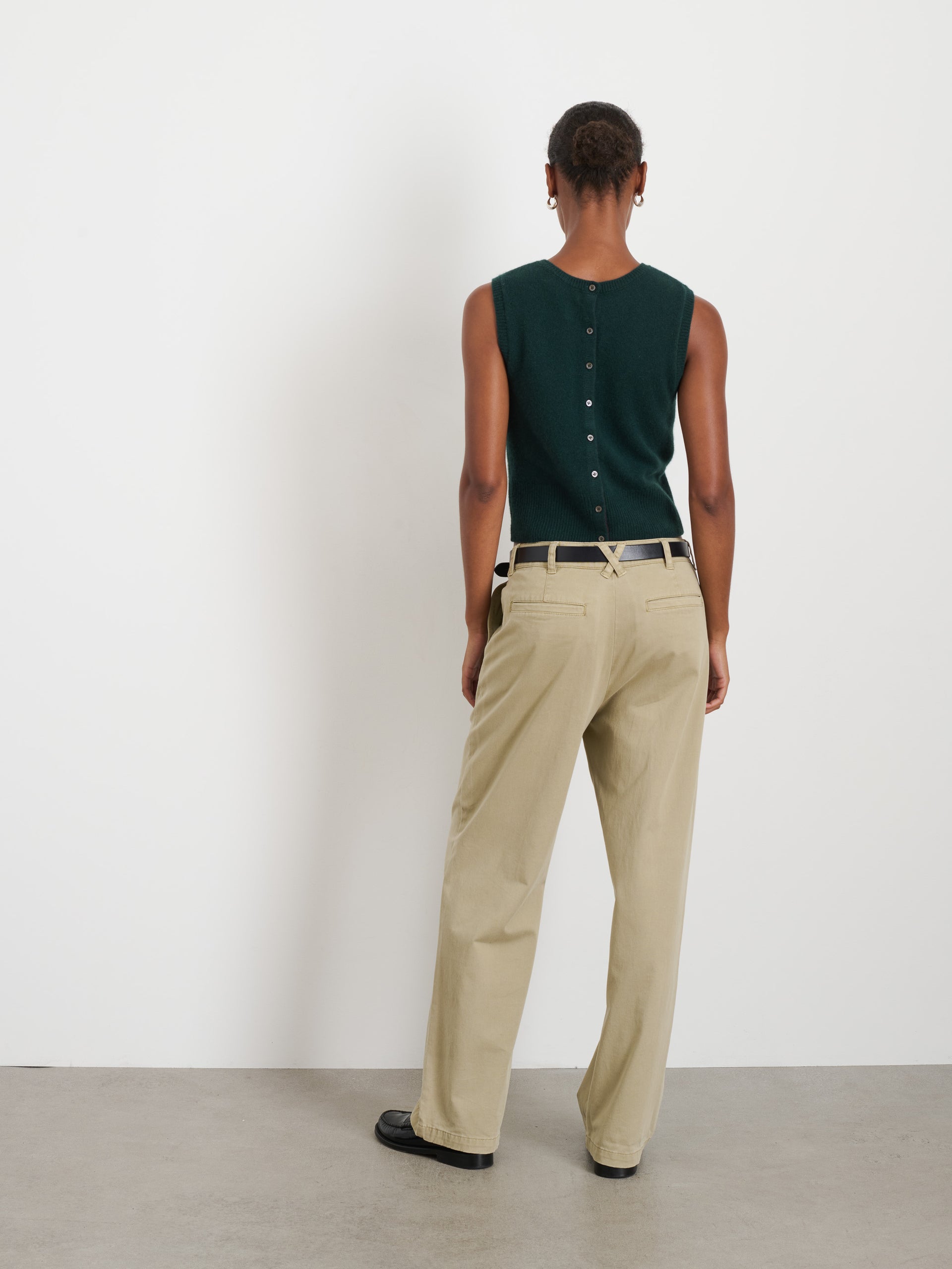 Alex Mill Lucie Vest in Cashmere Cypress Green