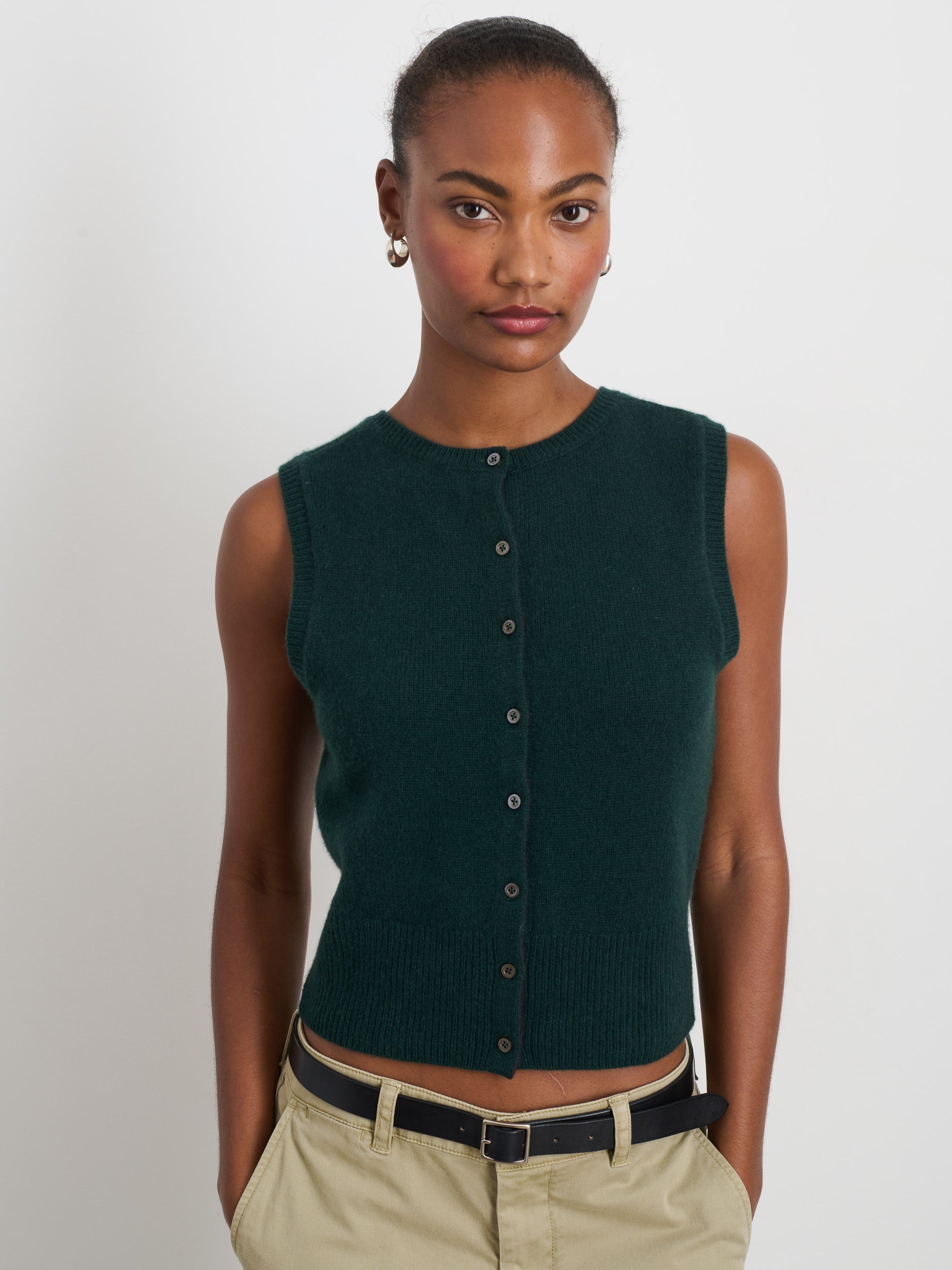 Alex Mill Lucie Vest in Cashmere Cypress Green