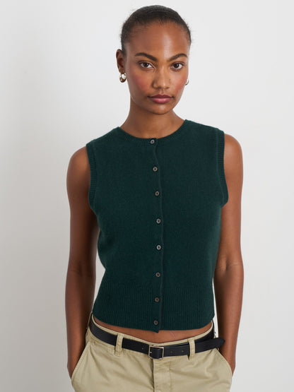 Alex Mill Lucie Vest in Cashmere Cypress Green