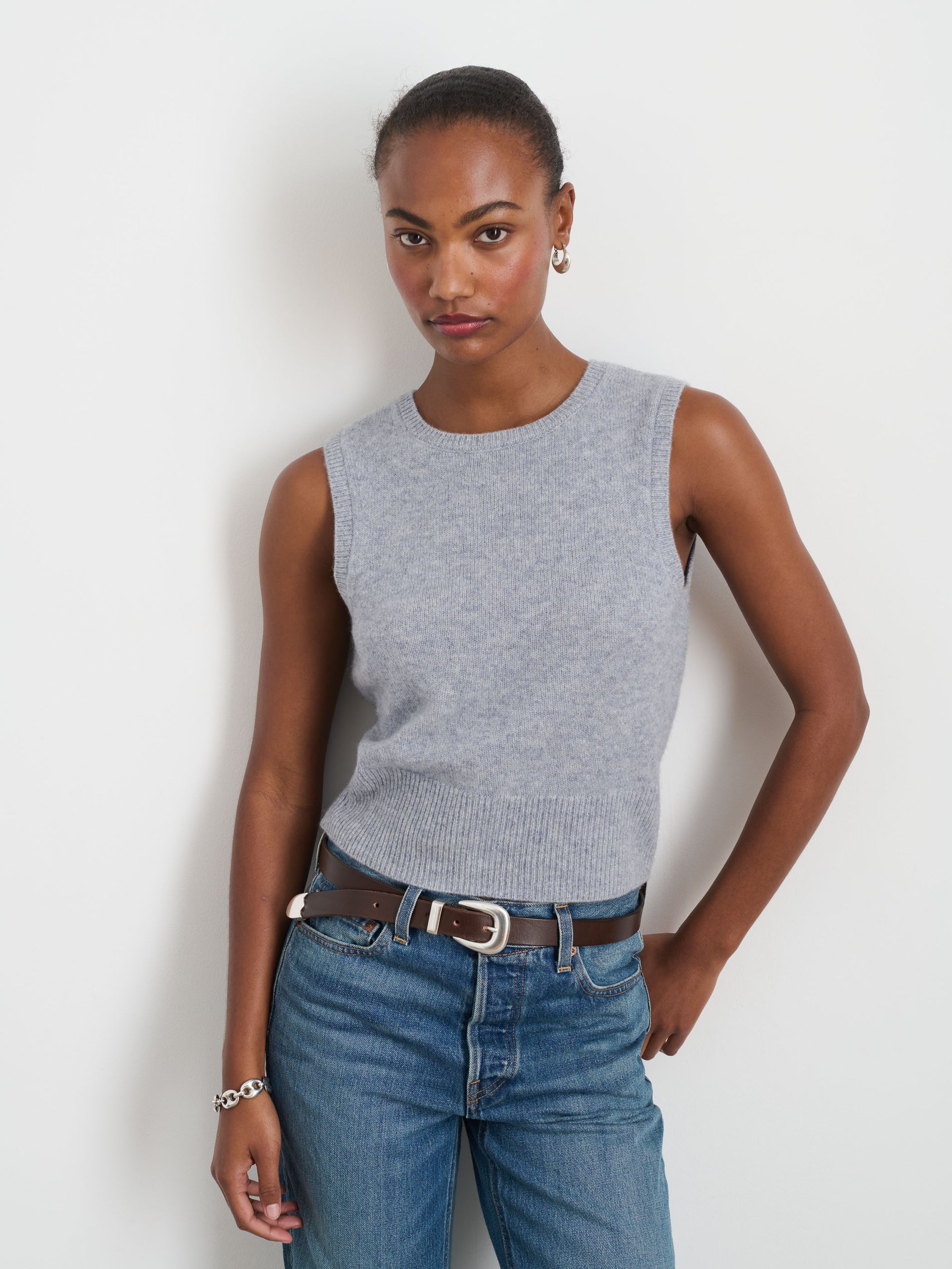 Alex Mill Lucie Vest in Cashmere Icy Grey